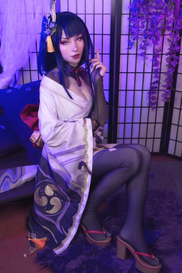    ShiroKitsune-原神-雷电将军-Raiden-Shogun-角色扮演-大尺度私房-冷艳cos写真-诱惑丝袜第6张图片