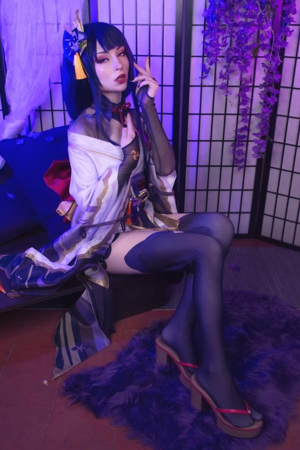    ShiroKitsune-原神-雷电将军-Raiden-Shogun-角色扮演-大尺度私房-冷艳cos写真-诱惑丝袜第7张图片
