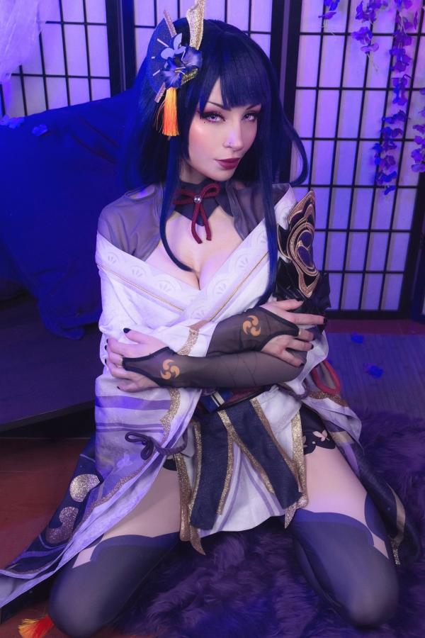    ShiroKitsune-原神-雷电将军-Raiden-Shogun-角色扮演-大尺度私房-冷艳cos写真-诱惑丝袜第11张图片