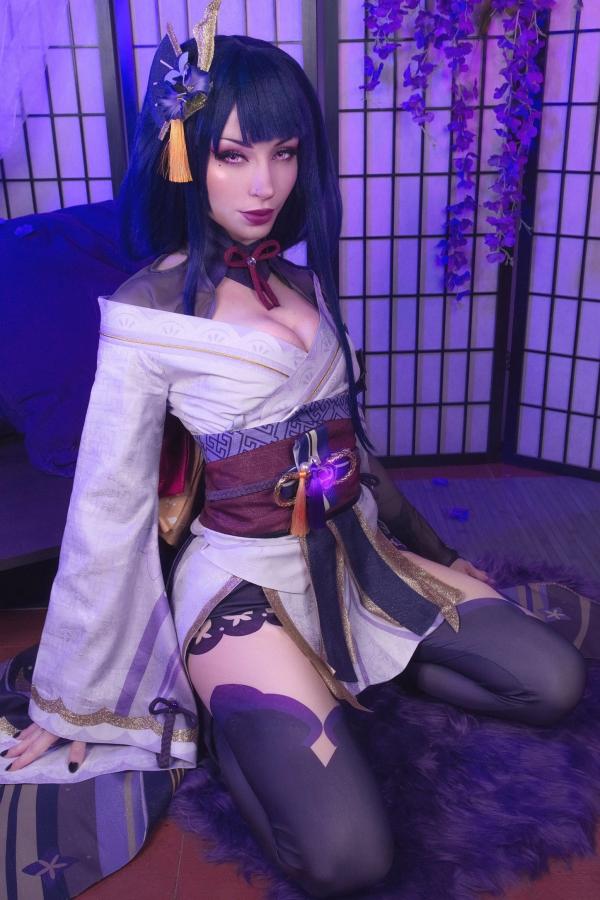    ShiroKitsune-原神-雷电将军-Raiden-Shogun-角色扮演-大尺度私房-冷艳cos写真-诱惑丝袜第15张图片