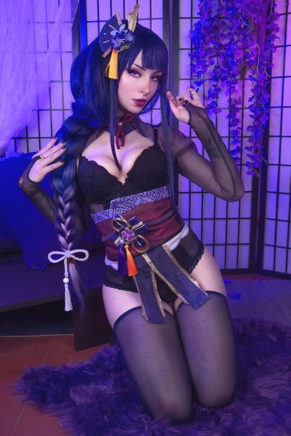    ShiroKitsune-原神-雷电将军-Raiden-Shogun-角色扮演-大尺度私房-冷艳cos写真-诱惑丝袜第21张图片