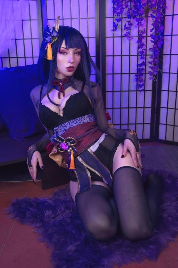    ShiroKitsune-原神-雷电将军-Raiden-Shogun-角色扮演-大尺度私房-冷艳cos写真-诱惑丝袜第25张图片