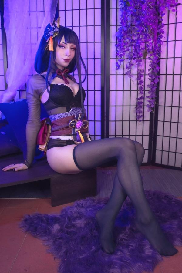    ShiroKitsune-原神-雷电将军-Raiden-Shogun-角色扮演-大尺度私房-冷艳cos写真-诱惑丝袜第31张图片