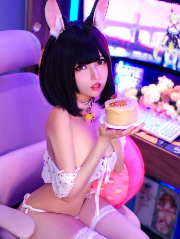    Potato-Godzilla-Tatami-Otaku-Girl 动漫兔女郎COSplay，电竞房里的御宅女神，甜美短发清纯诱惑第16张图片