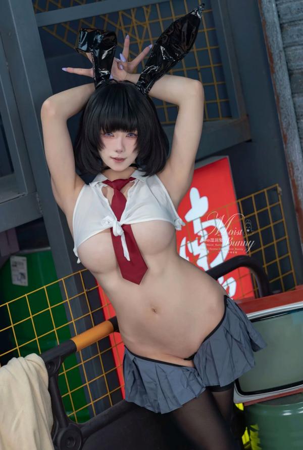    咬一口兔娘(Yiko湿润兔)10月作品：赛博逆JK制服诱惑，机车黑丝与大胆角色扮演的高能视觉盛宴[87P]第16张图片