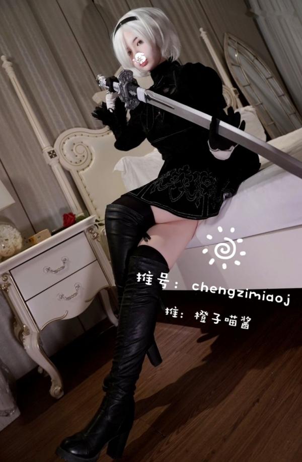    橙子喵酱-2B_尼尔机械纪元角色扮演，大胆唯美私房写真，极致性感cosplay视觉大片第17张图片