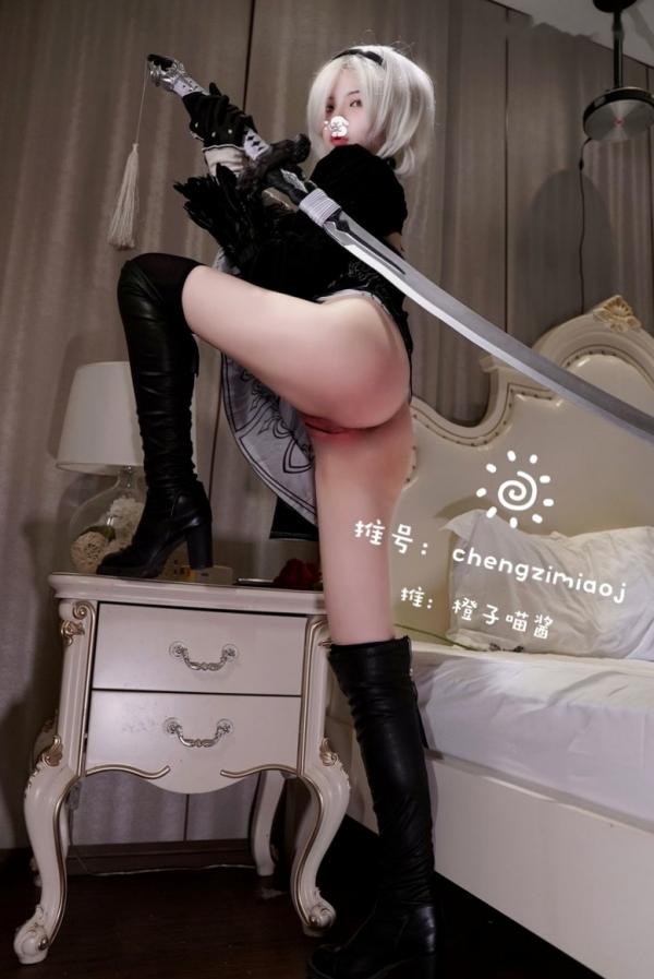    橙子喵酱-2B_尼尔机械纪元角色扮演，大胆唯美私房写真，极致性感cosplay视觉大片第19张图片