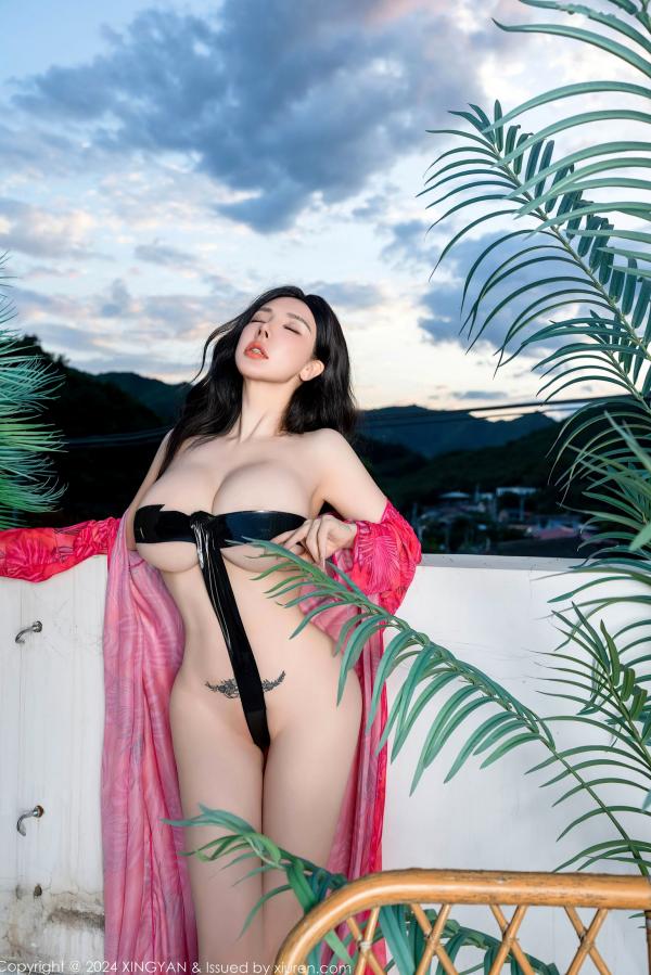    XingYan星颜社-267-潘思沁-户外露营私房写真-黑色胶带惹火造型-2024.09.06第21张图片