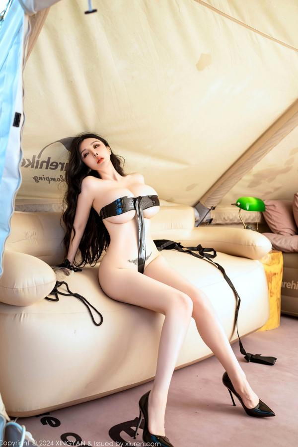    XingYan星颜社-267-潘思沁-户外露营私房写真-黑色胶带惹火造型-2024.09.06第39张图片