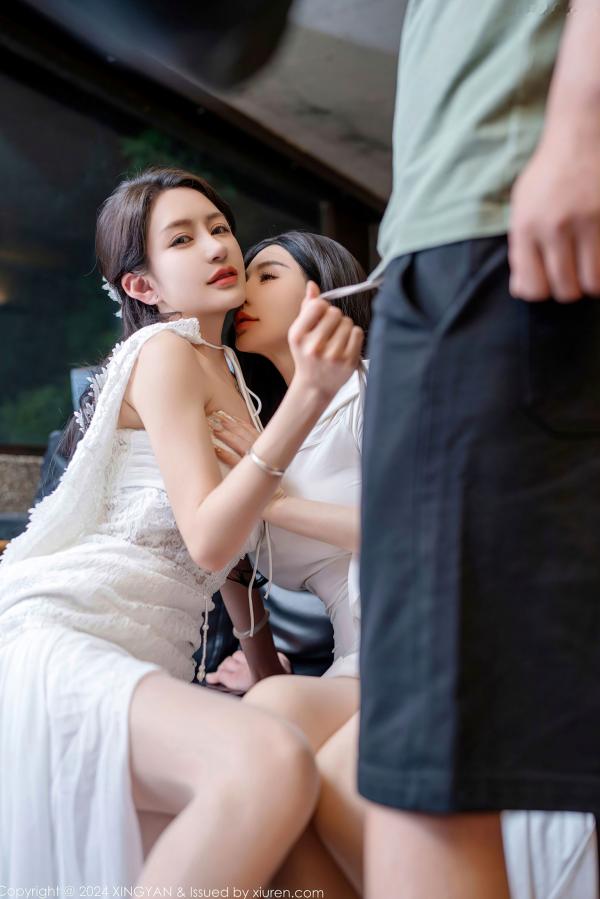   星颜社261期：林幼一与潘思沁姐妹花极致撩人，大胆尺度爆乳服侍私房写真第8张图片
