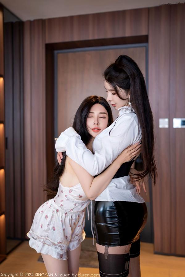    XingYan星颜社-255-潘思沁、李丽莎-私密家访主题-闺蜜蕾丝边互动-极致性感制服诱惑-无圣光大尺度高画质写真第6张图片