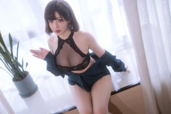    【私房摄影】星之迟迟：热心的邻居姐姐，身着性感黑色蕾丝内衣，诠释极致诱惑，尽显邻家尤物魅力第6张图片