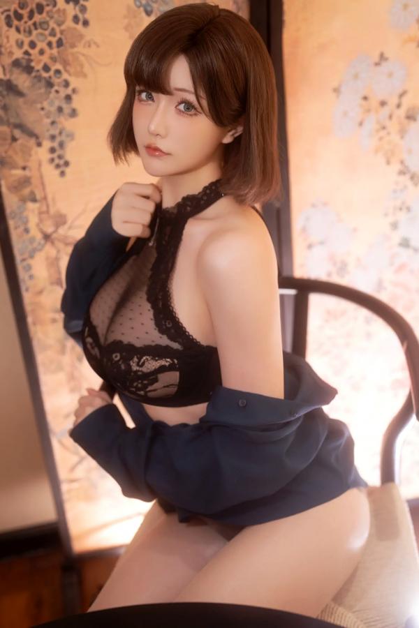    【私房摄影】星之迟迟：热心的邻居姐姐，身着性感黑色蕾丝内衣，诠释极致诱惑，尽显邻家尤物魅力第49张图片