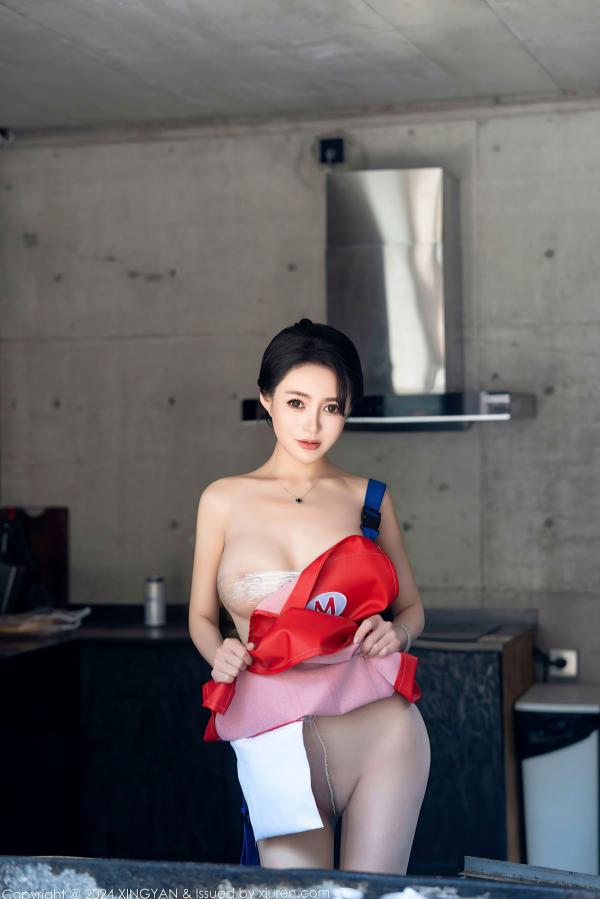    XingYan星颜社第253期：林幼一演绎红围裙保鲜膜主题私房照，绝美大尺度家居诱惑第7张图片