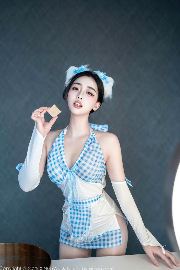    [XINGYAN]星颜社 2025.09.16 Vol.399 阮福 蓝白格纹猫女角色扮演私房照 [67P]第1张图片