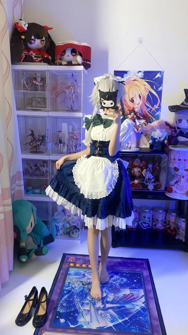    白栎Shirly - 十六夜咲夜 COSPLAY私房摄影，绝美腿部丝袜特写与宅系女仆诱惑第8张图片