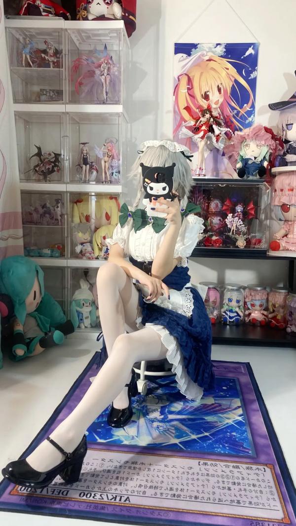    白栎Shirly - 十六夜咲夜 COSPLAY私房摄影，绝美腿部丝袜特写与宅系女仆诱惑第18张图片