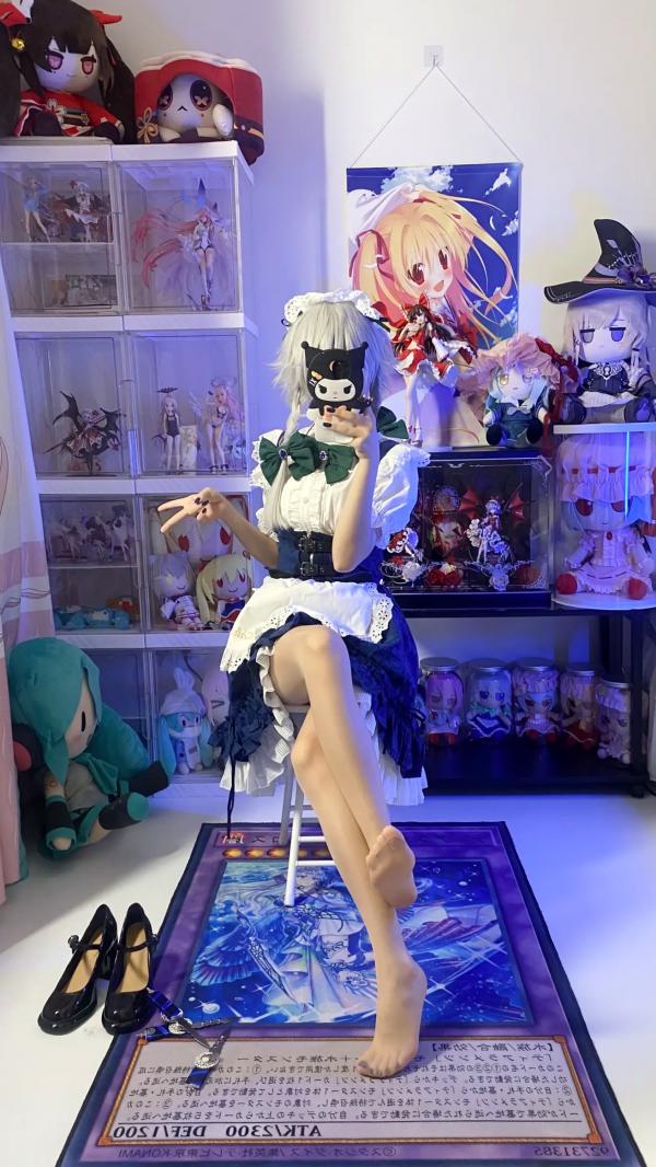    白栎Shirly - 十六夜咲夜 COSPLAY私房摄影，绝美腿部丝袜特写与宅系女仆诱惑第29张图片