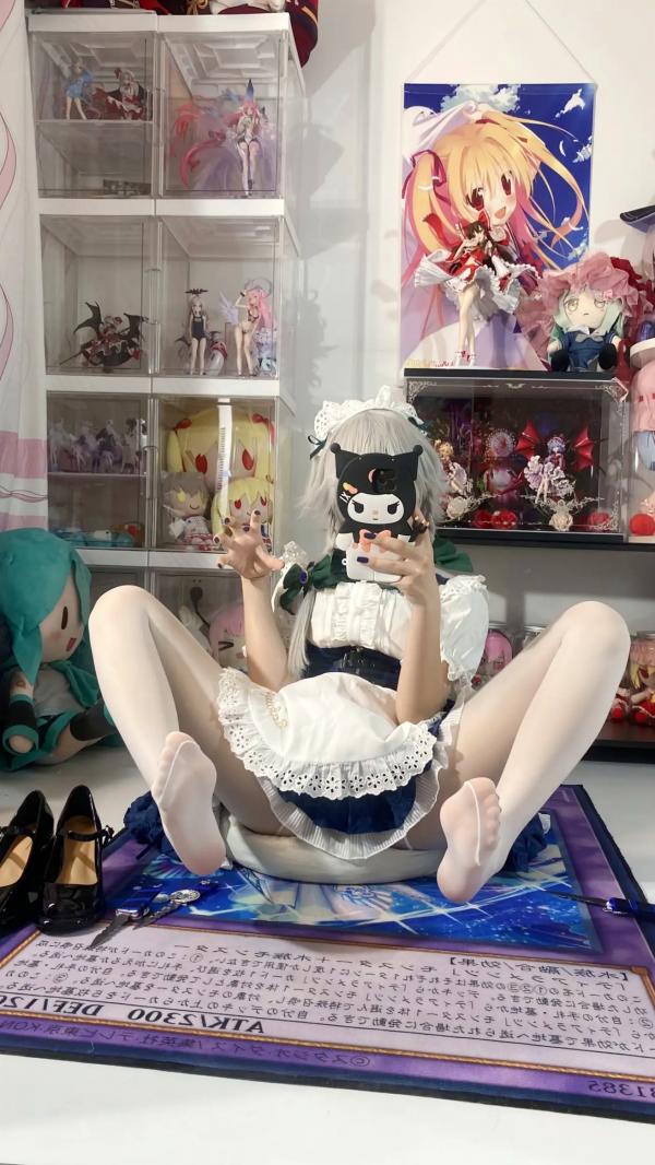    白栎Shirly - 十六夜咲夜 COSPLAY私房摄影，绝美腿部丝袜特写与宅系女仆诱惑第39张图片