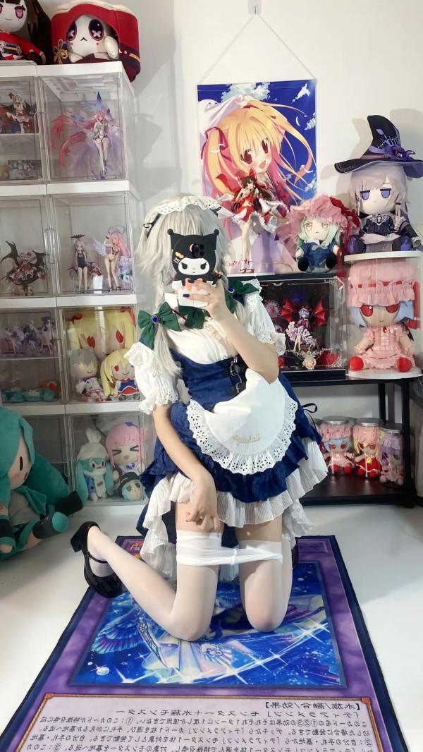    白栎Shirly - 十六夜咲夜 COSPLAY私房摄影，绝美腿部丝袜特写与宅系女仆诱惑第42张图片