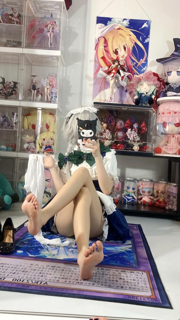    白栎Shirly - 十六夜咲夜 COSPLAY私房摄影，绝美腿部丝袜特写与宅系女仆诱惑第59张图片