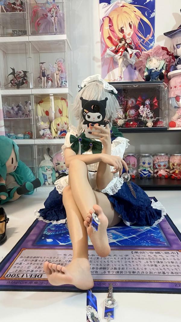    白栎Shirly - 十六夜咲夜 COSPLAY私房摄影，绝美腿部丝袜特写与宅系女仆诱惑第65张图片