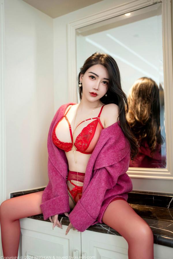    XingYan星颜社-243-李若汐-红色情趣内衣-极品私房定格，火辣诱惑大尺度写真，曲线迷人展现极致风情-2024.06.18第3张图片