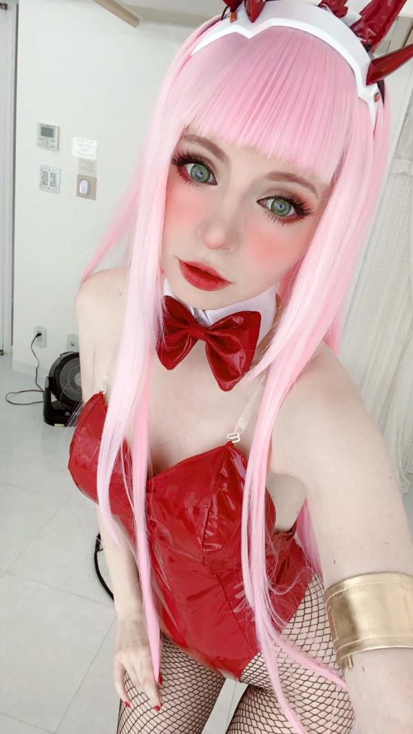    Peach milky - ZeroTwo 绝美Cosplay写真，02动漫角色扮演，欧美模特清纯甜美制服诱惑套图第33张图片