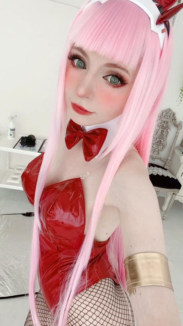    Peach milky - ZeroTwo 绝美Cosplay写真，02动漫角色扮演，欧美模特清纯甜美制服诱惑套图第34张图片
