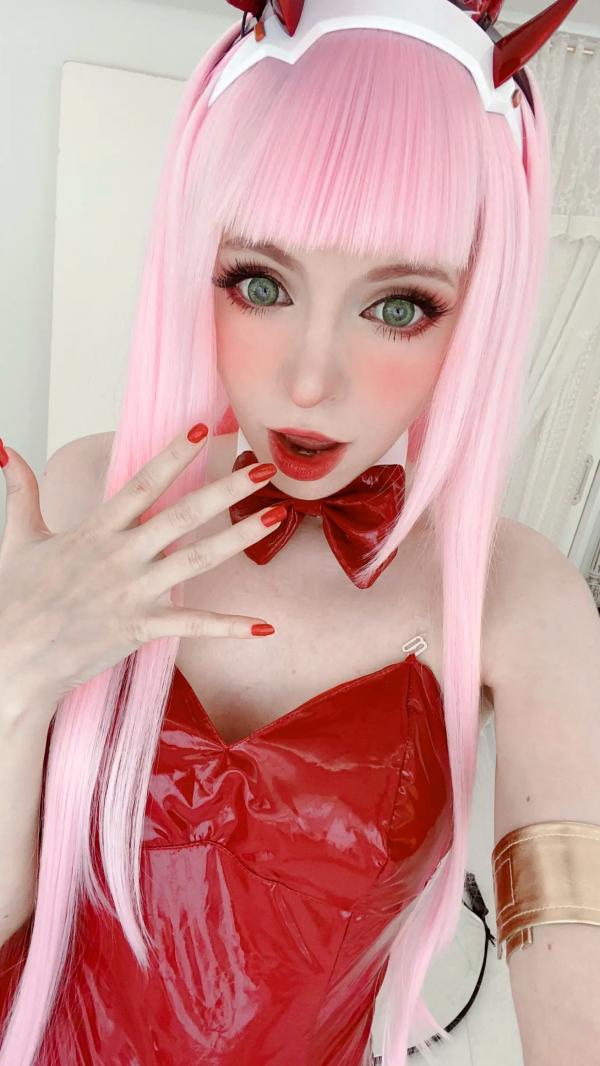    Peach milky - ZeroTwo 绝美Cosplay写真，02动漫角色扮演，欧美模特清纯甜美制服诱惑套图第36张图片