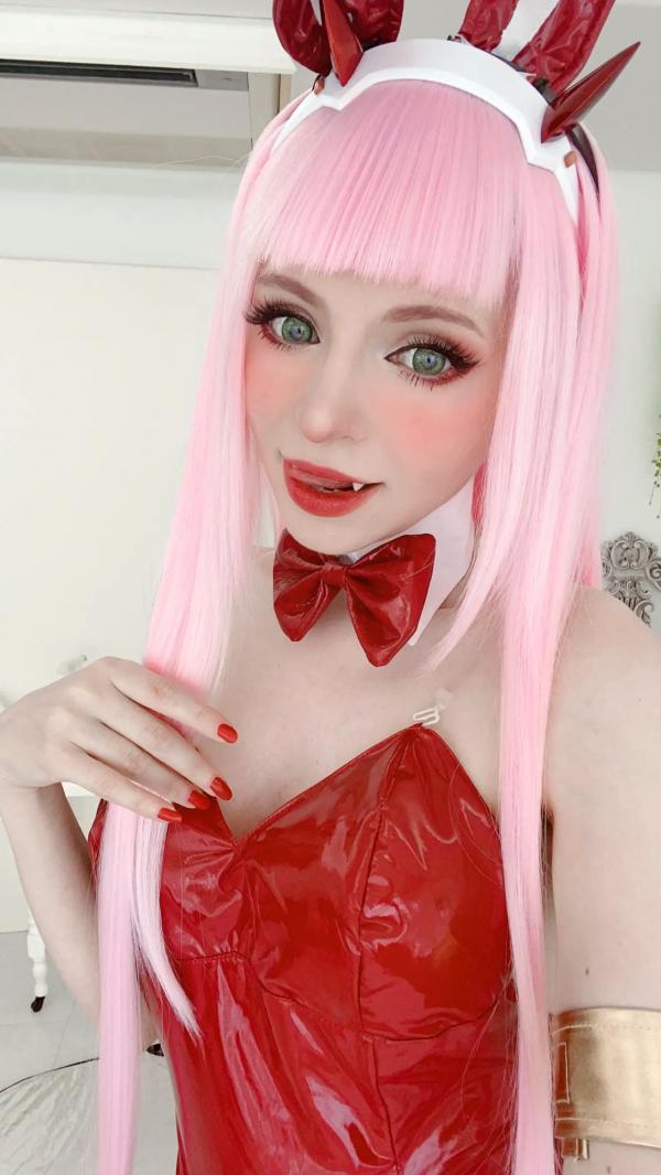    Peach milky - ZeroTwo 绝美Cosplay写真，02动漫角色扮演，欧美模特清纯甜美制服诱惑套图第39张图片