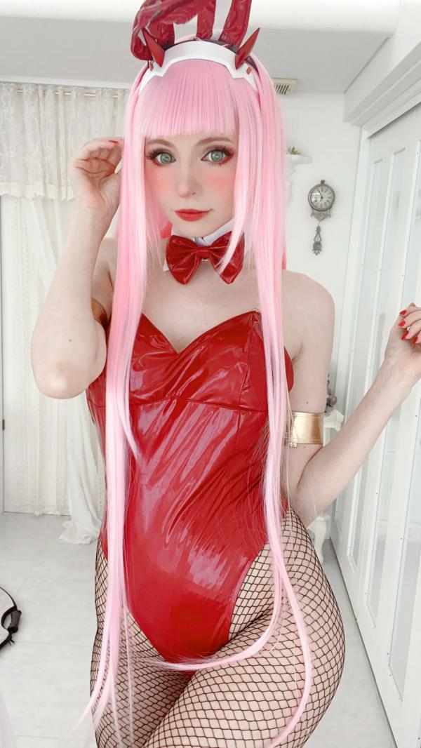    Peach milky - ZeroTwo 绝美Cosplay写真，02动漫角色扮演，欧美模特清纯甜美制服诱惑套图第41张图片