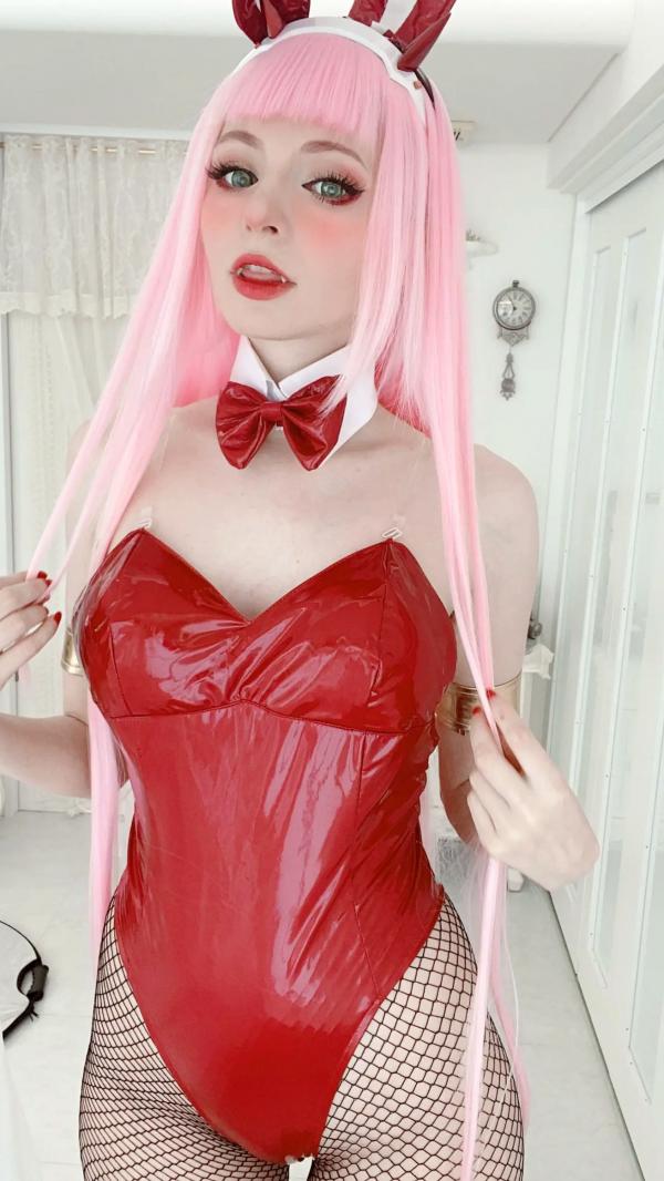    Peach milky - ZeroTwo 绝美Cosplay写真，02动漫角色扮演，欧美模特清纯甜美制服诱惑套图第43张图片