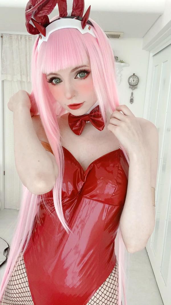    Peach milky - ZeroTwo 绝美Cosplay写真，02动漫角色扮演，欧美模特清纯甜美制服诱惑套图第44张图片