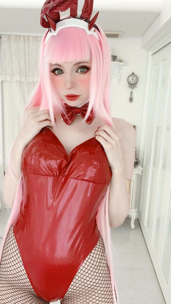    Peach milky - ZeroTwo 绝美Cosplay写真，02动漫角色扮演，欧美模特清纯甜美制服诱惑套图第45张图片