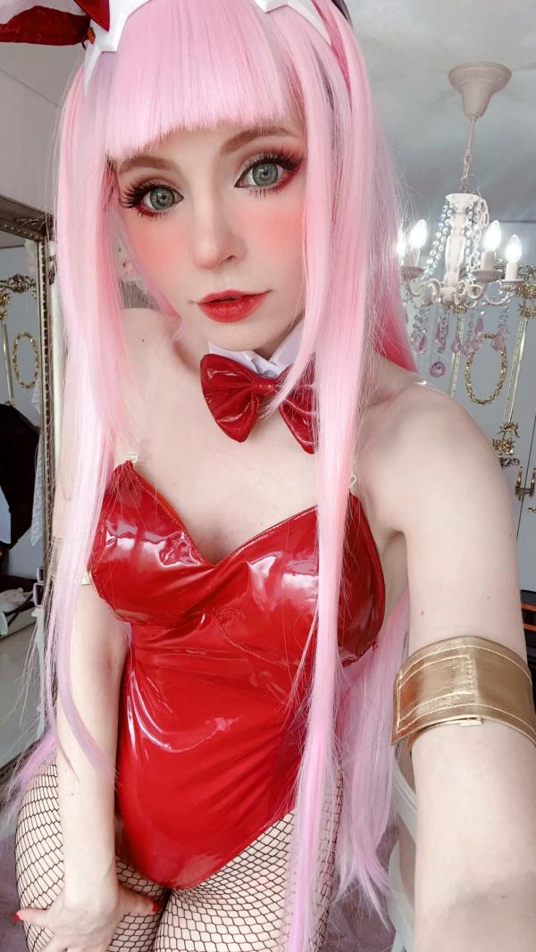    Peach milky - ZeroTwo 绝美Cosplay写真，02动漫角色扮演，欧美模特清纯甜美制服诱惑套图第46张图片