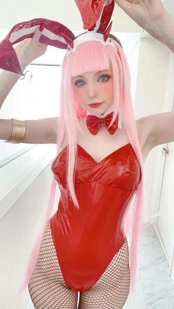    Peach milky - ZeroTwo 绝美Cosplay写真，02动漫角色扮演，欧美模特清纯甜美制服诱惑套图第51张图片