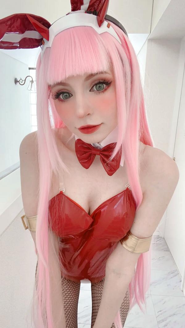    Peach milky - ZeroTwo 绝美Cosplay写真，02动漫角色扮演，欧美模特清纯甜美制服诱惑套图第53张图片