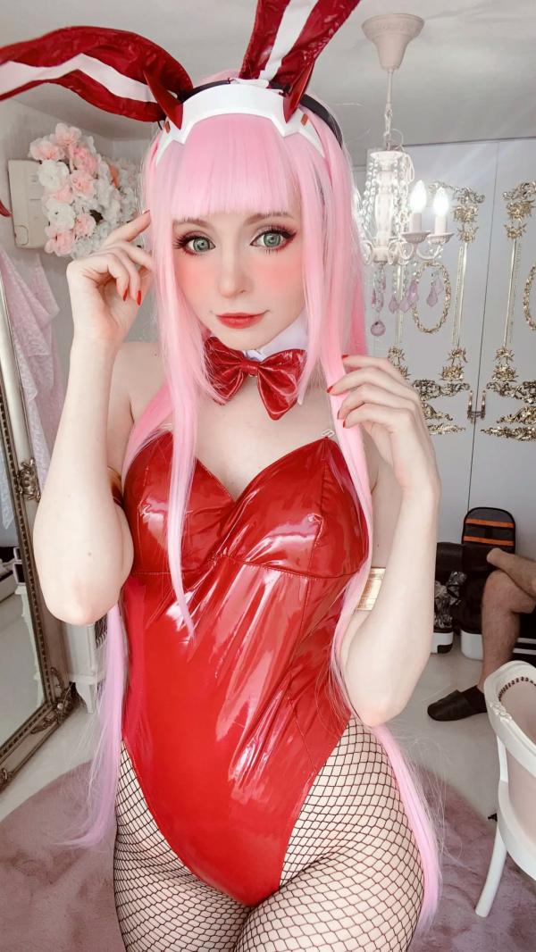    Peach milky - ZeroTwo 绝美Cosplay写真，02动漫角色扮演，欧美模特清纯甜美制服诱惑套图第57张图片