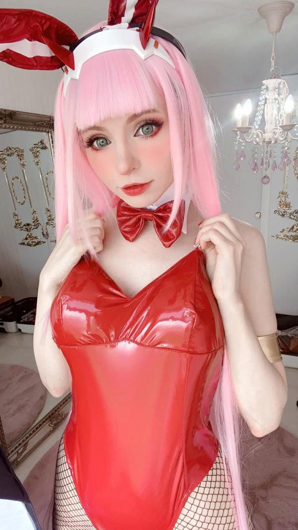    Peach milky - ZeroTwo 绝美Cosplay写真，02动漫角色扮演，欧美模特清纯甜美制服诱惑套图第59张图片