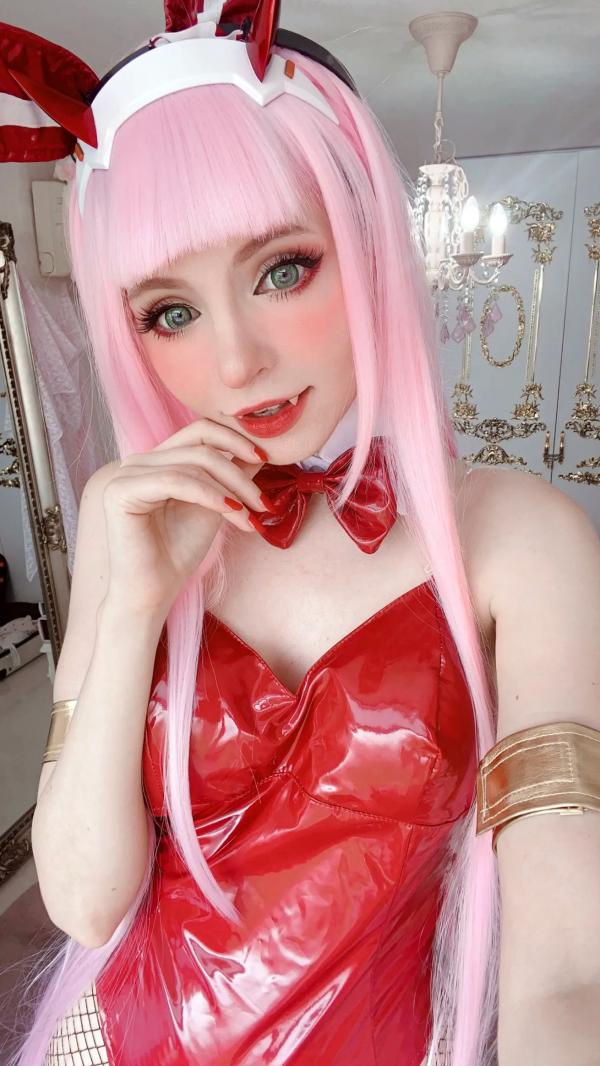    Peach milky - ZeroTwo 绝美Cosplay写真，02动漫角色扮演，欧美模特清纯甜美制服诱惑套图第64张图片