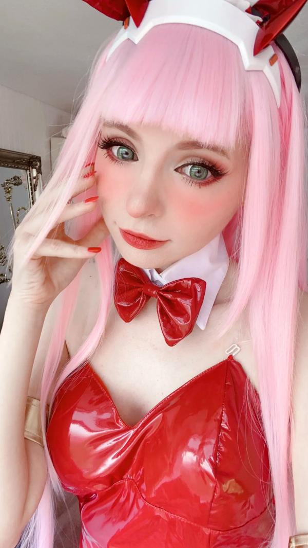    Peach milky - ZeroTwo 绝美Cosplay写真，02动漫角色扮演，欧美模特清纯甜美制服诱惑套图第66张图片