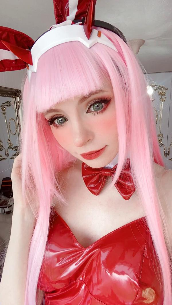    Peach milky - ZeroTwo 绝美Cosplay写真，02动漫角色扮演，欧美模特清纯甜美制服诱惑套图第67张图片