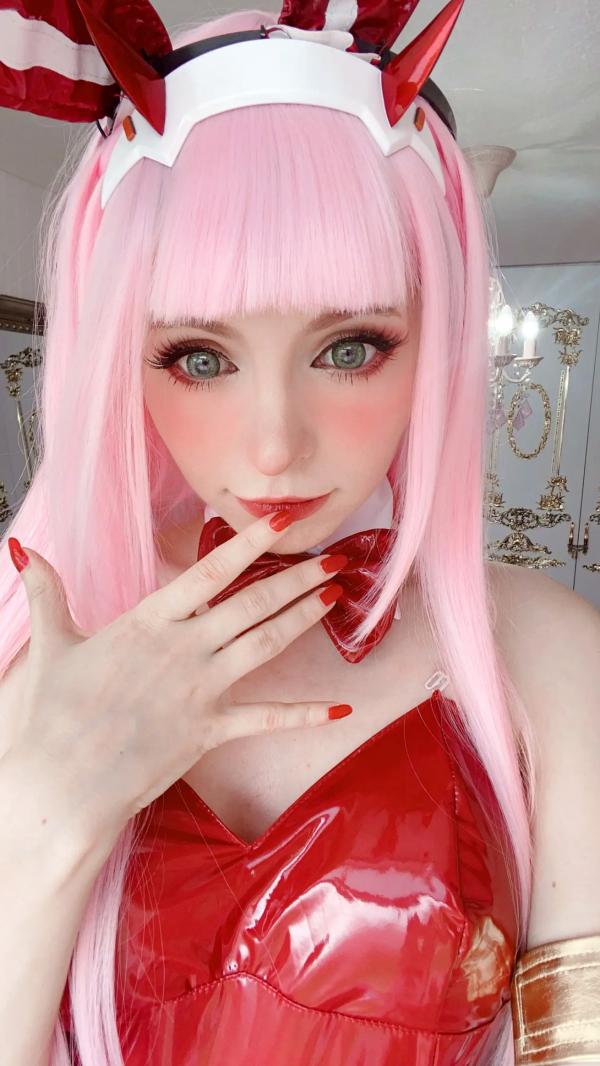    Peach milky - ZeroTwo 绝美Cosplay写真，02动漫角色扮演，欧美模特清纯甜美制服诱惑套图第68张图片