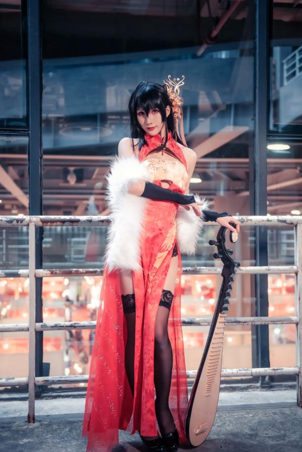    masaki雅祈 - 大凤旗袍cosplay，性感绝美改良旗袍搭配黑丝尽显冷艳气质 [27P]第6张图片