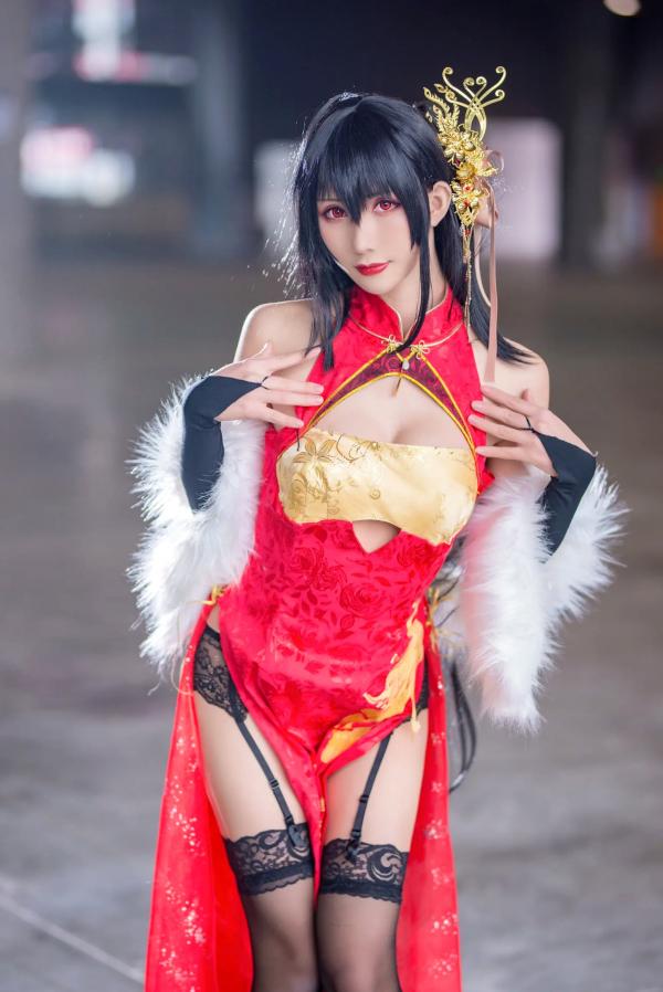    masaki雅祈 - 大凤旗袍cosplay，性感绝美改良旗袍搭配黑丝尽显冷艳气质 [27P]第21张图片