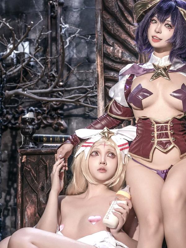    小和甜酒&橙风千雅 - 憧憬成为魔法少女 柊舞缇娜&杜乃可莉丝调教系角色扮演，暗黑风格大尺度COSPLAY私房写真 [55P]第39张图片
