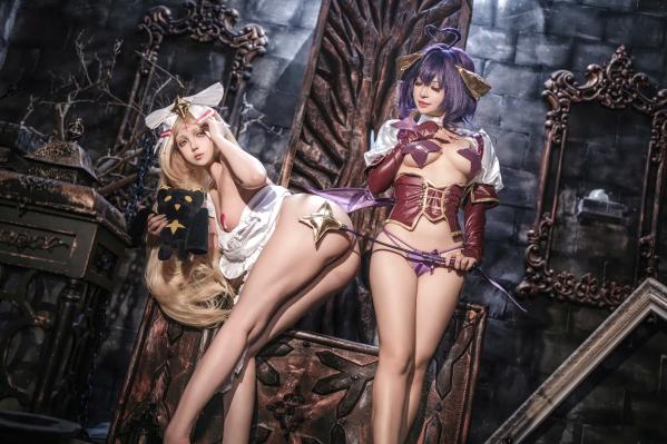    小和甜酒&橙风千雅 - 憧憬成为魔法少女 柊舞缇娜&杜乃可莉丝调教系角色扮演，暗黑风格大尺度COSPLAY私房写真 [55P]第42张图片