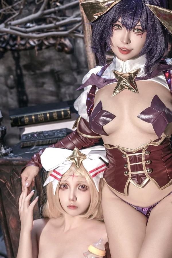    小和甜酒&橙风千雅 - 憧憬成为魔法少女 柊舞缇娜&杜乃可莉丝调教系角色扮演，暗黑风格大尺度COSPLAY私房写真 [55P]第44张图片
