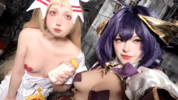    小和甜酒&橙风千雅 - 憧憬成为魔法少女 柊舞缇娜&杜乃可莉丝调教系角色扮演，暗黑风格大尺度COSPLAY私房写真 [55P]第52张图片